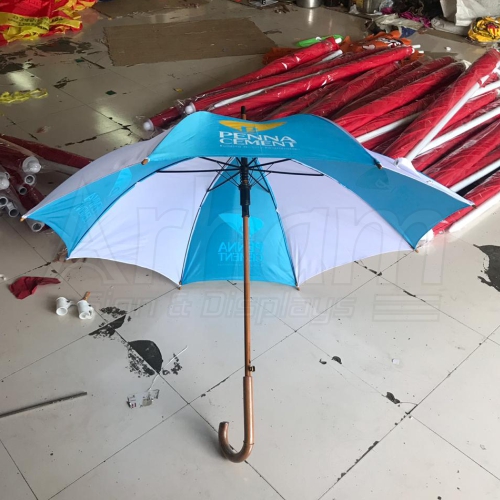 Premium Wooden J Hand Umbrella